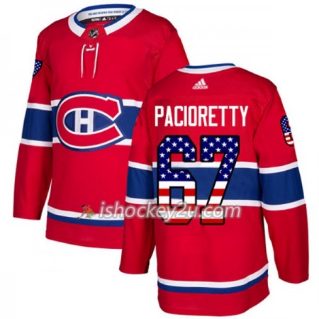 Mænd NHL Montreal Canadiens Trøje Max Pacioretty 67 Adidas 2017-2018 Rød USA Flag Fashion Authentic